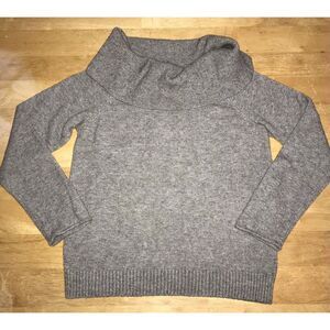 Women's by Anthropologie Sweater XS X Small Gray Cowl Neck‎ Long Sleeve Pullover